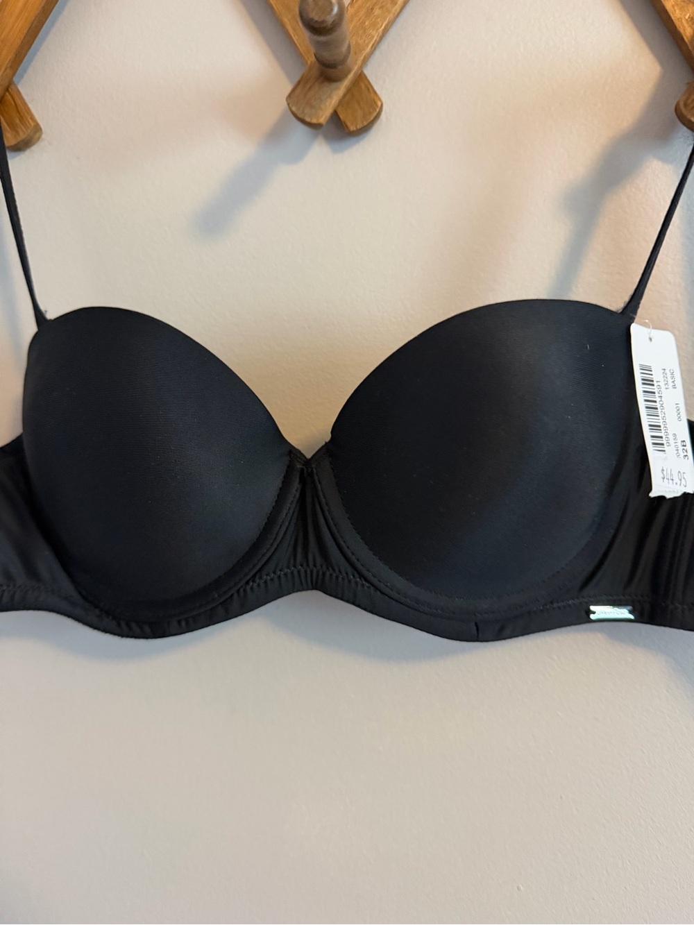 la Vie en Rose Black Convertible Strapless Multiway Bra 32B NWT